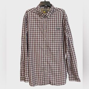 Eddie Bauer Classic Fit Button-Up Shirt Men's XLT Plaid Red Black White Preppy